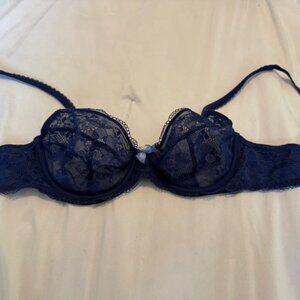 Victoria Secret Unlined Demi Blue Bra